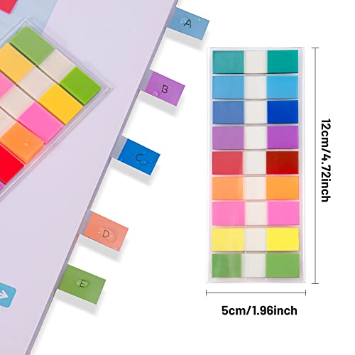 Golcellia Writable Sticky Tabs, 900 Pcs Transparent Sticky Page Marker Tabs for Document Organization, Teacher Supplies, Study Aids, Office Supplies, Colorful Tabs