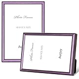 Autjvy 4x6 Picture Frame Matte Purple Modern Simple Thin Aluminum Metal Photo Frame with HD Real Gla