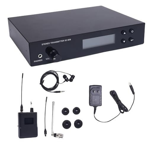 Sistema Inalámbrico IEM Matybobe 863-865MHz Transmisor Receptor Auriculares Estudio Escenario Banda Actuación en Vivo (Enchufe US) miniatura 5