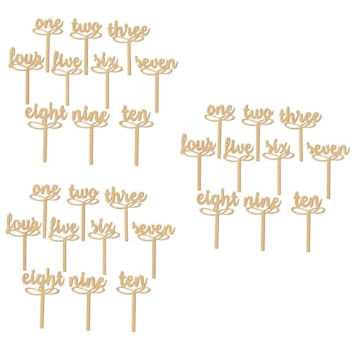 Numéro de table en bois de bambou Cabilock avec support stable pour mariage chic - 2