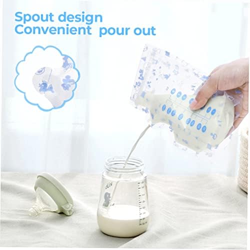 alobeby Breast Milk Storage Bags, Milk Storae Bags with Double Zip, 240 ml Breast Milk Collection Pouches, Thickened Design, Easy Write-on Label, Fits All adapters, BPA-Free, 100pcs