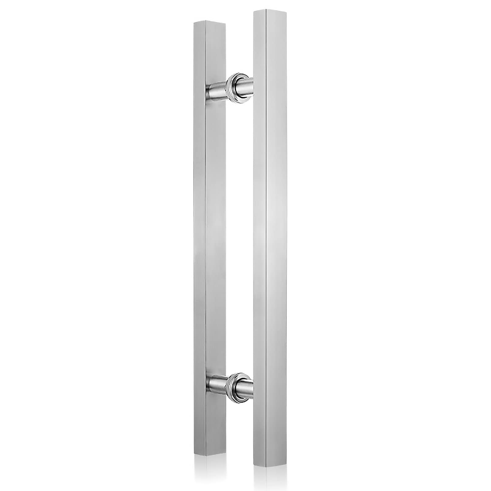 BHGFYXBS 24/40 In Push Pull Door Handle, Brushed Stainless Steel Classic Square Gate Handles, For Kiten Shower Por Entry, Back To Back Mounted/D/50Cm/19.7In,Silver-80Cm/31.5In,Silver-80Cm/31.5In