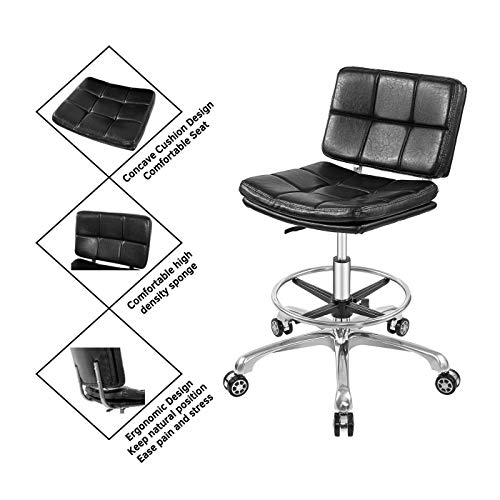 Nazalus Rolling Swivel Drafting Chair Adjustable Heavy Duty (400Lbs) Lumbar Support Task Chair For Home Desk Studio Design Lab(Medium) #TOP2