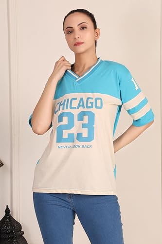 Image of BLACKSTEP Women Oversized Cotton Jersey Tshirt | Loose Fit Streetwear Casual Top | Drop Shoulder Longline T Shirt for Girls College Wear Travel Gym Daily Outfit