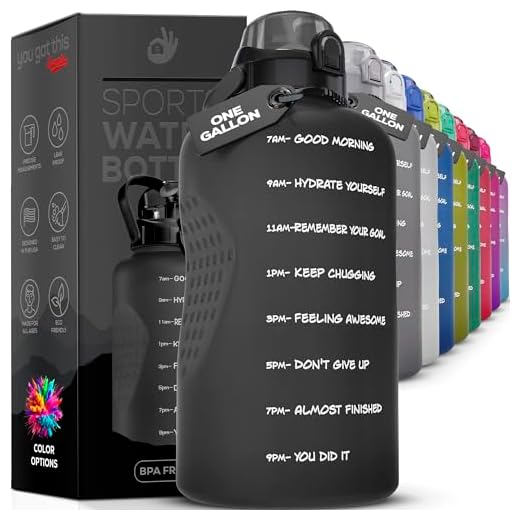 YOU GOT THIS LIVING Motivational Water Bottle with Time Marker, One Gallon Water Bottle with Straw 128 oz/3.8L, Reusable Water Jug, All-Day Hydration SpillProof, BPA FREE