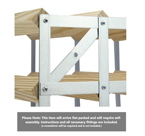 MAGNA RETAIL Metal & Wooden Wine Rack | 10-12 Bottle Shelf Capacity | Wine Racks Free Standing or Wall Mounted | Spirit and Champagne Bottle Holder | Drink Organiser | Home Bar - Image 4