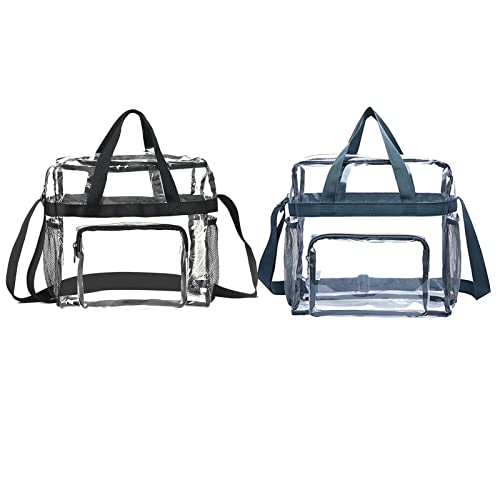 1/2 Pcs Tote Bag - Portable Pvc Beach Organizer, Clear Shopping Tote Bag | Transparent Tote Pouch with Handle,