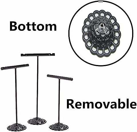 3 Pcs Jewelry Stand T Bar Iron Earring Displays Sets Necklace Stand for Bracelets Rings Watches Display