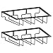 Wine Glass Rack - Under Cabinet Stemware Wine Glass Holder Glasses Storage Hanger 2 Pack Metal Organizer for Bar Kitchen Black