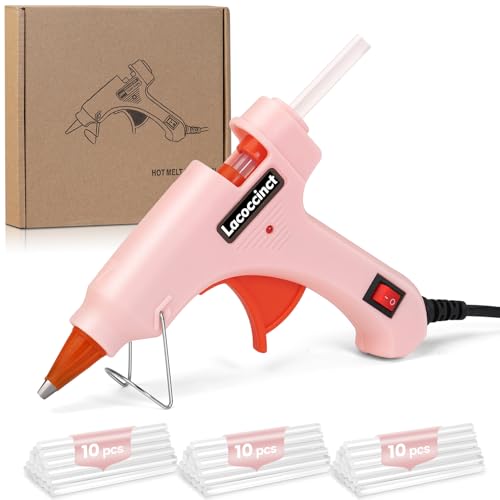 Image of Hot Glue Gun Kit with 30 Glue Sticks, 20W Mini Glue Gun Set (Pink) | Fast Preheating, Compact, Hot Melt Glue Gun Ideal for School Classroom Crafts DIY Arts and Quick Home Repairs