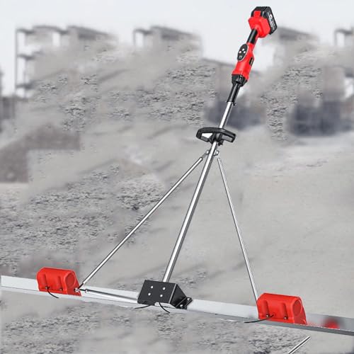 Grattoir électrique pour béton, kit vibratoire pour chape de béton, outil de finition du béton, lame de 150 cm, outil de finition du béton, avec planche en acier inoxydable, 2 batteries - 1,5 m