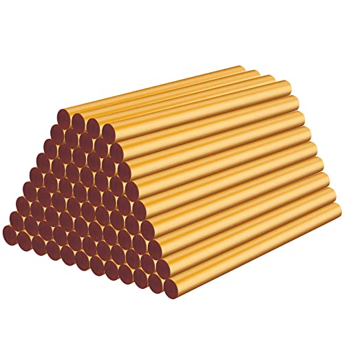 ENPOINT Metallic Gold Hot Glue Sticks 72pcs 3.93 x 0.27 in Waxing Glue Sticks Colored Mini Adhesive EVA Sticks for Stamp Home Repair DIY Art Projects Bonding Woods Glass Paper Plastic Decoration