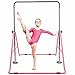 Gymbarpro Expandable Gymnastics Bar Junior Training Bar Adjustable Height Gymnastic Folding Horizontal Bars for Kids Home Use (Pink)