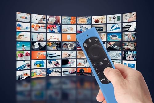 Image of Silicon Protective Case Cover Compatible with Samsung Frame TV Remote 2022 TM2280E QLED TV BN68-13897A (Remote Not Included) - Glow in Dark Blue