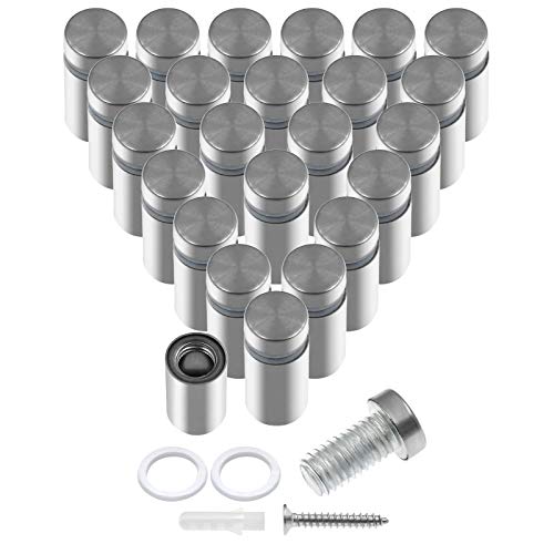 Luomorgo Stainless Steel Standoff Screws, 1/2" x 1", Silver, 24 Pcs by Luomorgo - Used condition - US$7.58