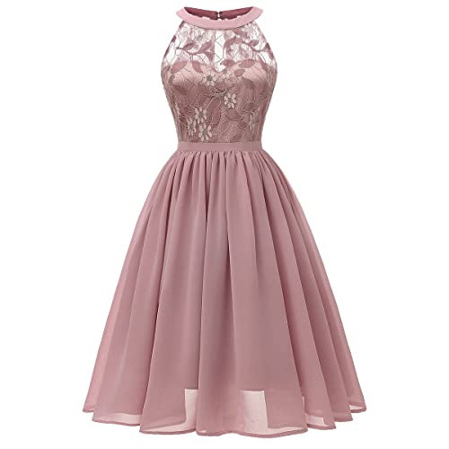 Elegantes Damen Vintage Spitze Partykleid - Perfekt für Hochzeiten und Cocktailpartys