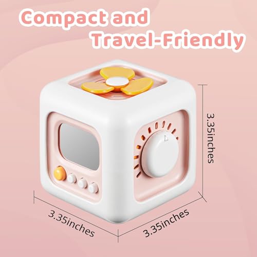 Prime Deals Montessori Toys 6 in 1 Preschool Board & Sensory Busy Activity Cube Toys for Toddlers Early Learning Fine Motor Skills Development Educational Travel Toy Birthday Gifts (Pink) - image 5