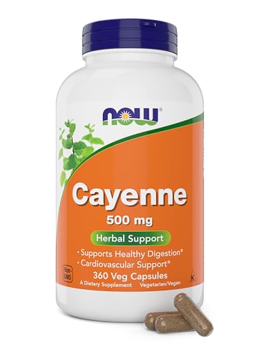 NOW Supplements, Cayenne (Capsicum annuum) 500 mg, Herbal Support, 100 Veg Capsules