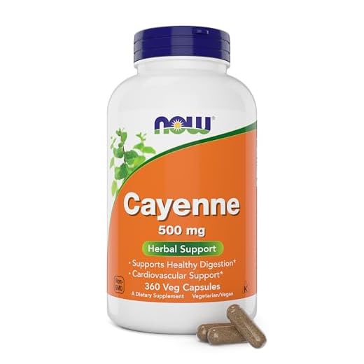 Now Cayenne (Capsicum annuum) 500 mg, 360 Veg Capsules