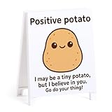 Funny Positive Potato Desk Sign Gifts Inspirational Potato Office Decor for Friends Coworkers I Believe in You Go Do Your Thing Creative Cute Cheer Up Gift for Graduation Party Encouraging Decoration