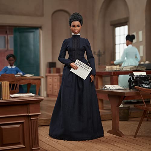 Barbie Inspiring Women Doll, Ida B. Wells Collectible With Blue Dress And Newspaper Accessory #TOP1