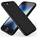 TAXXOE Liquid Silicone Case Compatible with iPhone SE case 2020/2022, iPhone 8/7 case, 4.7 Inch, Soft-Touch, Shockproof, DustProof, Antiskid Full Body Phone Cover for iPhone SE-Black