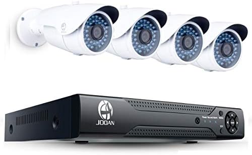 JOOAN POE Home Security Camera System HD 960P Outdoor PoE IP Camera CCTV Surveillance 1.3MP 4CH NVR Security System Kit Indoor Network Camera System-No HDD