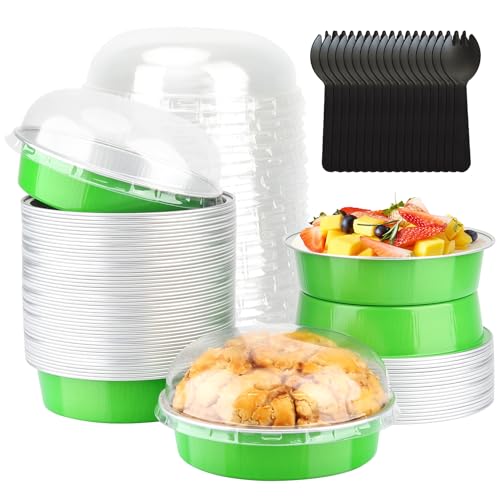LNYZQUS 8oz Mini Pie Tins with Lids 50 Pack, 4 Inch Individual Cake Pans