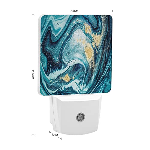 Acozuhse Led Night Lights Lamp With Dusk To Dawn Sensor, Very Beautiful Blue Marble With Gold Powder Night Lamp, Night Lights Plug Into Wall For Kids Room, Bedroom, Bathroom, Kitchen, Hallway #TOP1