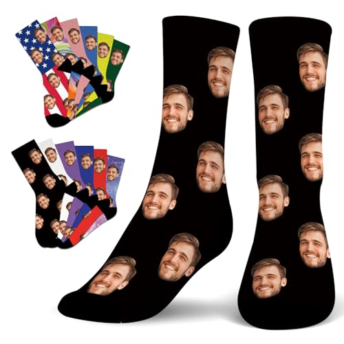Lifemaison Personalised socks with photo Custom socks with photo,Personalised Socks Photo Any Image Here Printed,Personalised gifts for men,women,birthday,Funny christmas gifts for women,men,friend