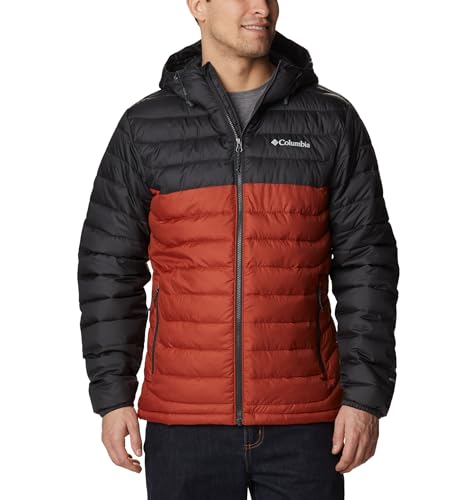 Image of Columbia Men Omni-Heat Reflective Powder Lite Hooded Hiking and Trekking Down Jacket