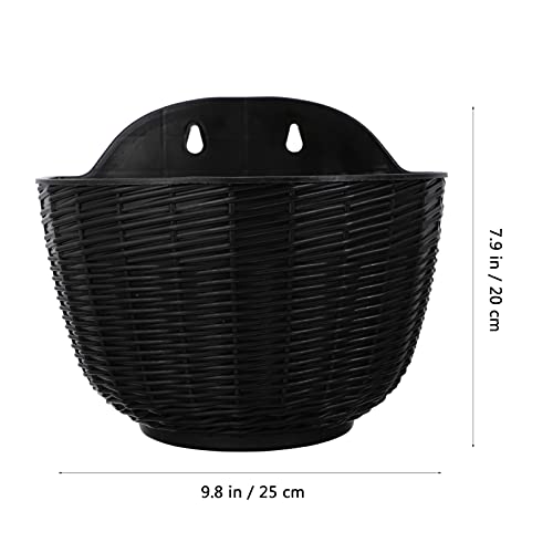 Ganazono Storage Basket Wall Planter Plastic With S Hooks Hanging Flower Plant Pot Wall Mounted Plants Container Flowers Pots Baskets For Home Garden Patio Indoors And Outdoors Black Hanging Planter #TOP6