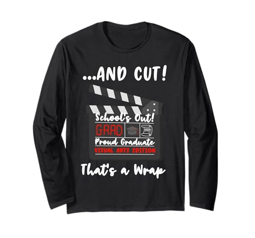 Visual Arts Degree College Graduation Film Clapper Funny Long Sleeve T-Shirt