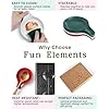 FE FUN ELEME Ceramic Spoon Rest, Embossed Utensil Tray (7.8in) - Kitchen Countertop or Stovetop