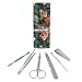 Anna Floral Pattern Stainless Steel Manicure Pedicure Grooming Beauty Care Travel Kit