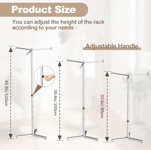 tonchean Heavy Duty Adjustable Shopping Bag Rack - 45.3 Inch Chrome Metal Bag Display Stand for Retail Store Display, Trade Show Display, Boutique Display Stand, Grocery Store (1 Pack)