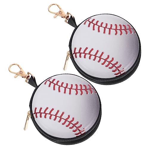 NOLITOY 2pcs Cartoon Baseball Coin Purse Small Zipper Wallet for Compact Change Pouch with Smooth Buckle Travel Friendly Classmates