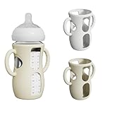 2 Pack Silicone Sleeves with Easy-Grip Handle for Avent Natural Glass Bottles, Anti Breakage Baby Bottle Holder, Compatible with Philips Avent Glass Natural Bottle 8 oz, Not for Infant Use