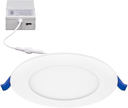 ماكسسيما 4 بوصة. 5 CCT Ultra Thin LED Downlight - 5 Color Temperature Selectable 2700K / 3000K / 3500K / 4000K / 5000K، 750 Lumens، Slim Canless، IC مصنفة، Dimmable Ceil Light، J-Box