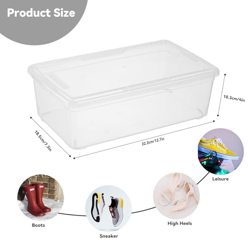 novelinks 6 Quart Clear Plastic Storage Bins with Transparent Lids Stackable Box Craft Storage Organizing Container Sensory Bin,8 Pack - Thumbnail 2