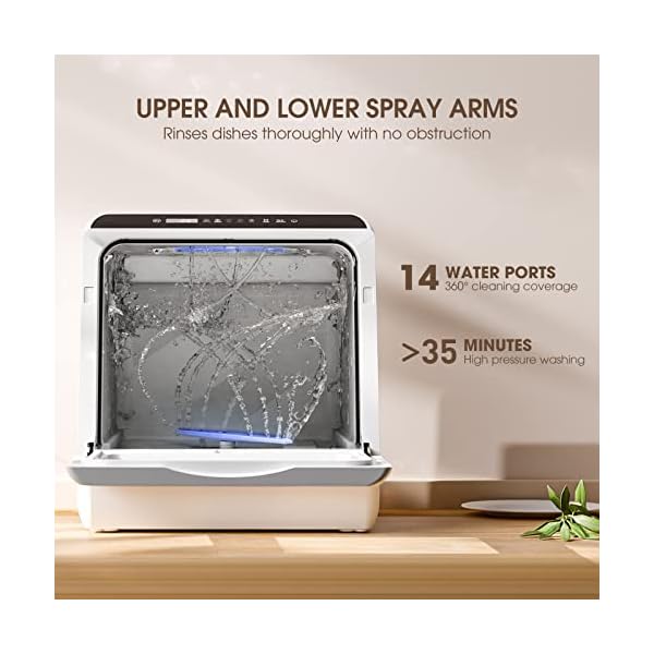 Portable Countertop Dishwashers, NOVETE Compact Dishwashers with 5 L