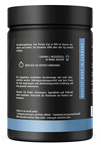 500g Ultrareines L-Glutamin Pulver extra hochdosiert - Glutamin Pulver - Laborgeprüft und vegan – Made in Germany - Eistee Himbeere Geschmack 2