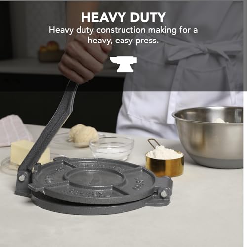 Alpha Living Tortilla Press – 8 Inch Cast Iron Quesadilla Maker – Heavy Duty Empanada Maker Press – Cast Iron Tortilla Maker for Kitchen, Home Use by ALPHA LIVING - Image 4