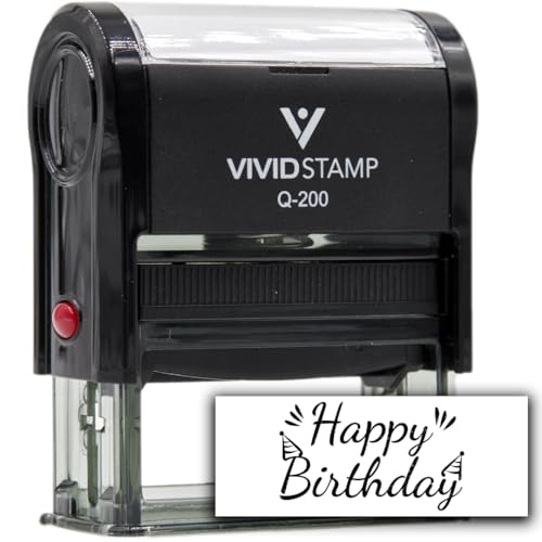 All Quality Happy Birthday Self-Inking Rubber Stamp | Family & Friends | Novelty Homely Stamps (Black Ink) - Q-400