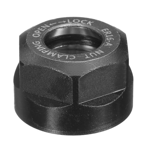 Image of sourcing map ER16-A(M22) Type Collet Clamping Nut with Dynamic Balance Holes 40Cr Alloy Steel for CNC Machine Chuck Lathe Milling Tools Holder, Black