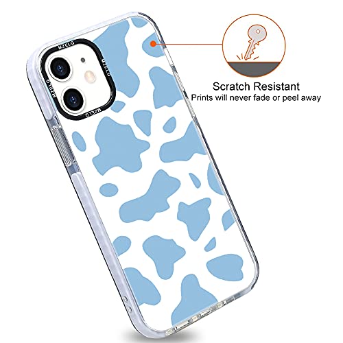 Mzelq Designed For Iphone 11 Case, Cute Blue Cow Print Tpu Phone Blue Cow Patterns Case + Screen Protector Compatible With Iphone 11 6.1 Inch Fit Girls Women Iphone 11 Case #TOP2