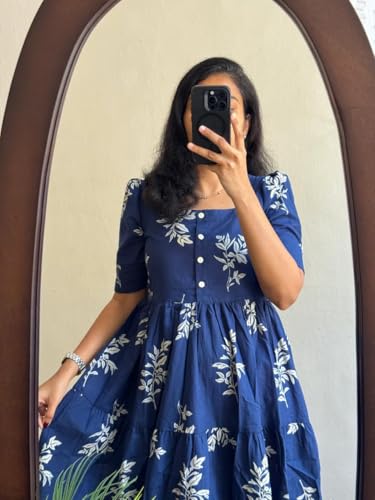 Image of Women's Rayon Printed Anarkali Kurta for Women and Girls, Regular Wear