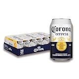 Corona, 3 Packs de 8 Latas x 33 cl, Cerveza Lager Ligera y Refrescante, Con Aroma Ligeramente Afrutado, 4.5% Volumen de Alcohol