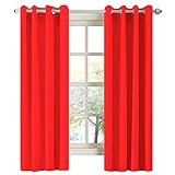 LA PALMA Thermal Insulated Blackout Darkening Grommet Living Room Curtains Window Drapes for Bedroom Pack of 2 Panels