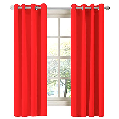 LA PALMA Thermal Insulated Blackout Darkening Grommet Living Room Curtains Window Drapes for Bedroom Pack of 2 Panels